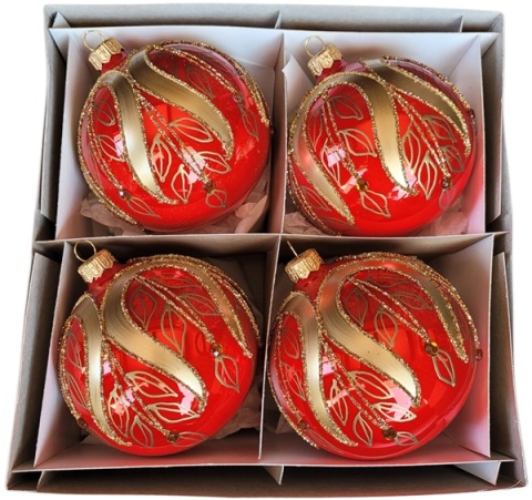 Bombki 120 dekorowane ornament op.4szt.: CESARSKIE ŚWIĘTA
