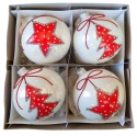 Baubles 120 decorated ornament pack of 4: TIME OF JOY