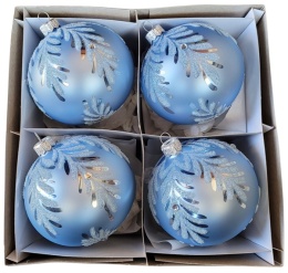 Bombki 120 dekorowane ornament op.4szt.: DIAMENTOWA CISZA