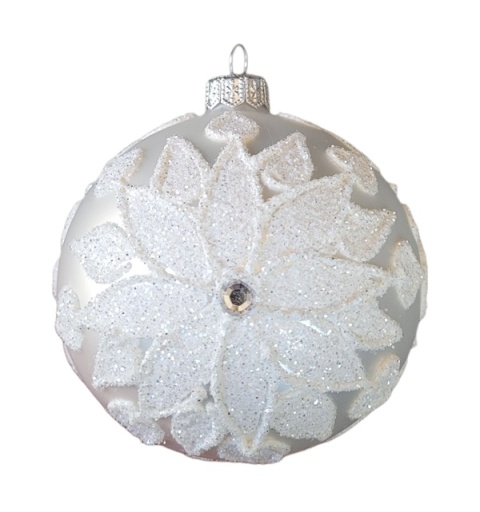 Baubles 120 decorated with ornament, pack of 4: SNOW DREAM Baubles 120 decorated with ornament, pack of 4: SNOW DREAM