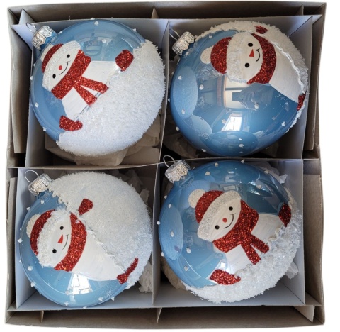 Bombki 120 dekorowane ornament op.4szt.: ZIMOWE FIGLE Bombki 120 dekorowane ornament op.4szt.: ZIMOWE FIGLE