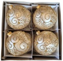 Baubles 120 decorated with ornament, pack of 6: GOLDEN WHISPER