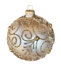 Baubles 120 decorated with ornament, pack of 6: GOLDEN WHISPER