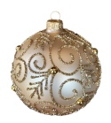 Baubles 120 decorated with ornament, pack of 6: GOLDEN WHISPER