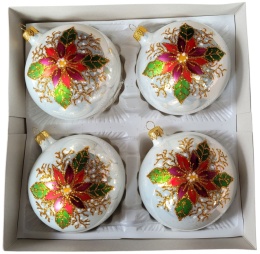 80 decorated baubles, pack of 4, FOLK (25)