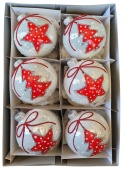 Baubles 80 decorated ornament pack of 6: TIME OF JOY