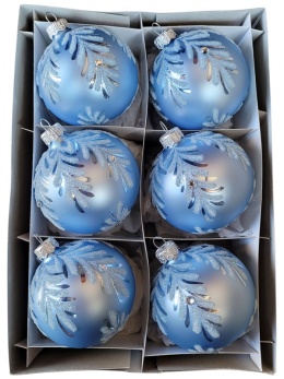 Bombki 80 dekorowane ornament op.6szt.: DIAMENTOWA CISZA