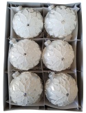 Baubles 80 decorated with ornament, pack of 6: SNOW DREAM