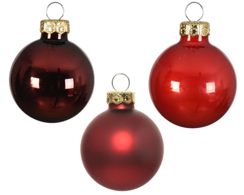 Bombki szklane opakowanie16szt czerwone mix fi 3,5cm (013370) tuba Bombki szklane opakowanie16szt czerwone mix fi 3,5cm (013370) tuba