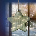 Gwiazda szklana 20cm khaki 15LED(487599)