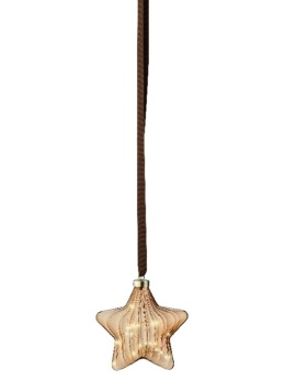 Gwiazda szklana 20cm miodowa 15LED (487591)