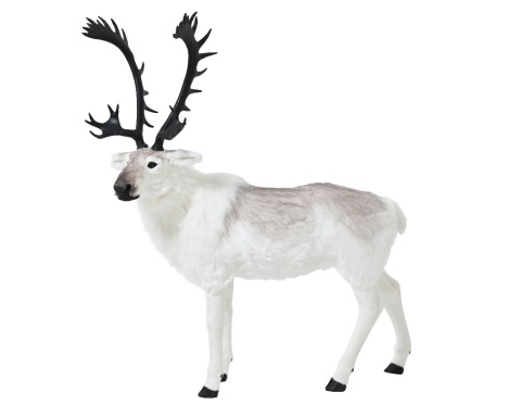 Standing reindeer, very large, fur, light beige, 177x150x56cm (720026) Standing reindeer, very large, fur, light beige, 177x150x56cm (720026)