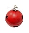 Red metal bauble, very large, with a speckled bow (RF0416)