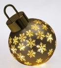 Glass bauble 20cm 20LED standing side gold matte snowflake (ABR823900) Glass bauble 20cm 20LED standing side gold matte snowflake (ABR823900)