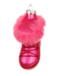 Bombka szklana: Bucik różowy z futerkiem (121823)