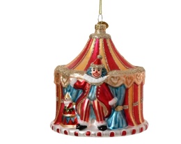 Bombka szklana: Namiot cyrkowy z klaunem (129646)