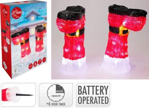 Santa's boots 33cm acrylic 30LED (AGX000220) Santa's boots 33cm acrylic 30LED (AGX000220)