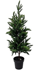 Choinka zielona 120cm szroniona PE z szyszkami w doniczce (RF0631) Choinka zielona 120cm szroniona PE z szyszkami w doniczce (RF0631)