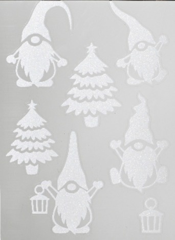 Dekoracja na szybę: Skrzaty i choinki (460235)