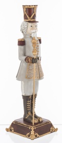 Nutcracker 31cm grey on polyresin base (156567)