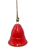 Bell on a rope, red, worn, large (RF0774)