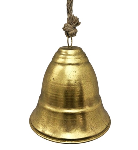 Bell on a rope, gold, large (RF0773)