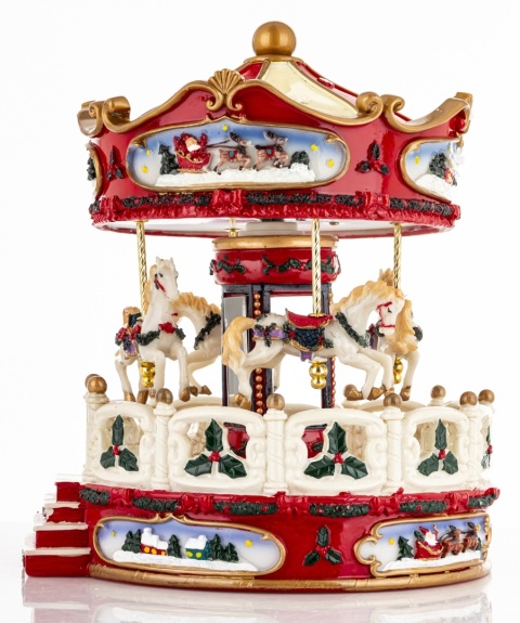 Karuzela ceramiczna duża z konikami pozytywka (180884)