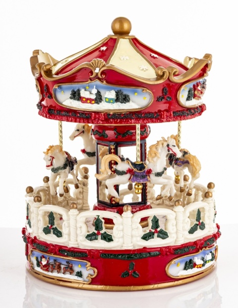 Karuzela ceramiczna duża z konikami pozytywka (180884)