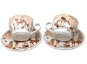 Set of 2 ceramic cups and saucers "forest animals" (PG-19710) in a decorative box