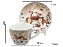 Set of 2 ceramic cups and saucers "forest animals" (PG-19710) in a decorative box