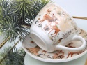 Set of 2 ceramic cups and saucers "forest animals" (PG-19710) in a decorative box