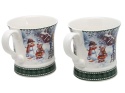 Kpl. 2-ch kubków ceramicznych "świąteczny czas" (PG-19390) w ozdobnym pudełku