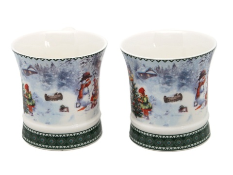Kpl. 2-ch kubków ceramicznych "świąteczny czas" (PG-19390) w ozdobnym pudełku Kpl. 2-ch kubków ceramicznych "świąteczny czas" (PG-19390) w ozdobnym pudełku