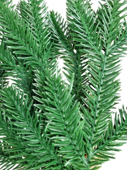 Kpl 6 gałązek zielonych PE pik-3 (CV32192) h:27x8cm