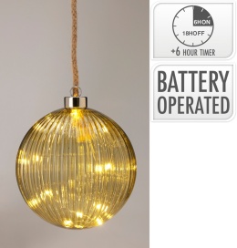 Kula szklana 14cm transparentna zieleń 15LED (AAB201210)