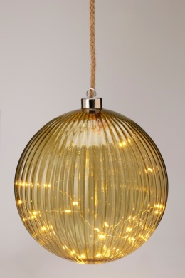 Kula szklana 20cm transparentna zieleń 30LED (AAB201220)
