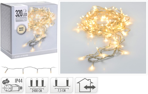 Lampki 320 LED 24m transparentny kabel ciepłe (AX8404050) Lampki 320 LED 24m transparentny kabel ciepłe (AX8404050)