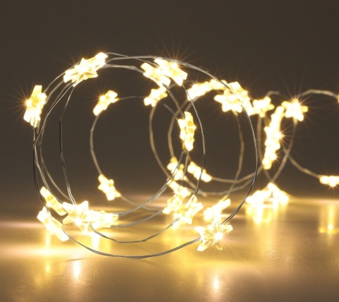 40LED wire stars, warm white, 195cm, battery-powered (AX9731660) 40LED wire stars, warm white, 195cm, battery-powered (AX9731660)