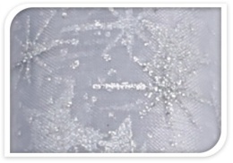 Organza white/silver stars silver glitter (513441)