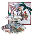 Patera dwupoziomawa ceramiczna "świąteczny czas" (PG-19482) w ozdobnym pudełku