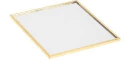 Podstawka lusterkowa kwadratowa 10cm złoty brzeg (513198)