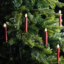 Świeczki czerwone 20LED ciepłe na klipsie dł.9,5m timer wew/zew (492880)