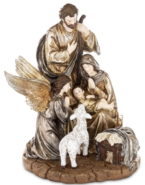 Szopka Św. Rodzina na podstawie złoto srebrna poliresing (170859) Szopka Św. Rodzina na podstawie złoto srebrna poliresing (170859)