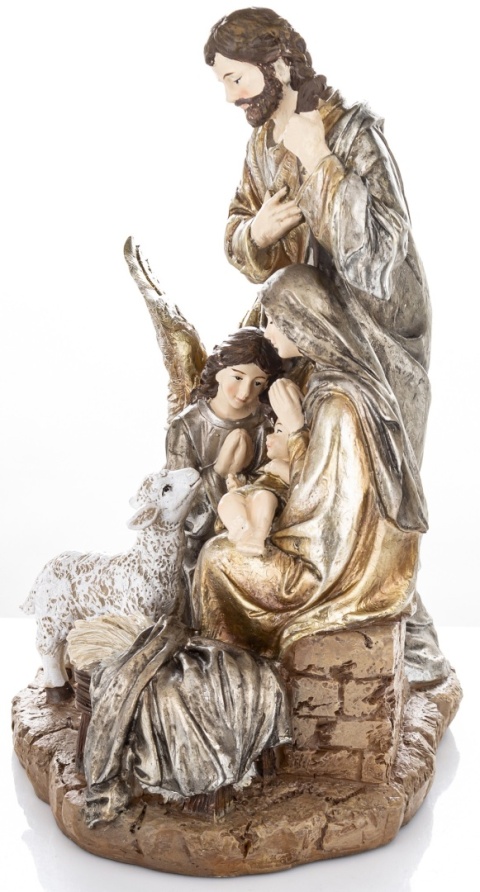 Szopka Św. Rodzina na podstawie złoto srebrna poliresing (170859) Szopka Św. Rodzina na podstawie złoto srebrna poliresing (170859)