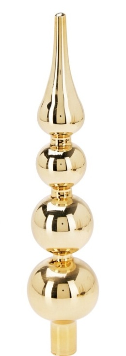 Glass spike 3 balls, gold glitter(521025)