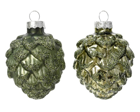 Szyszki szklane duże khaki bł/mat opakowanie 6szt (011113)