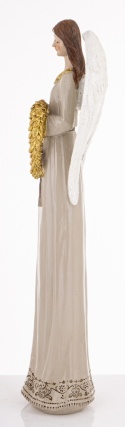 Angel 38cm with a wreath in a beige dress, polyresin (181036) Angel 38cm with a wreath in a beige dress, polyresin (181036)