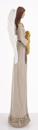 Angel 38cm with a wreath in a beige dress, polyresin (181036) Angel 38cm with a wreath in a beige dress, polyresin (181036)