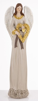 Angel 38cm with a wreath in a beige dress, polyresin (181036) Angel 38cm with a wreath in a beige dress, polyresin (181036)