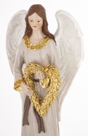 Angel 38cm with a wreath in a beige dress, polyresin (181036) Angel 38cm with a wreath in a beige dress, polyresin (181036)